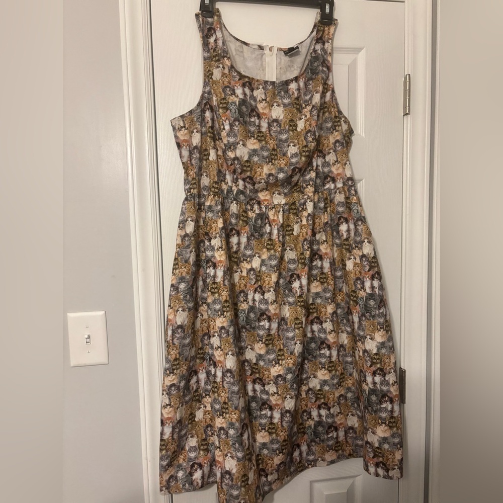 Retrolicious Cats Fit and Flare Dress; 2X